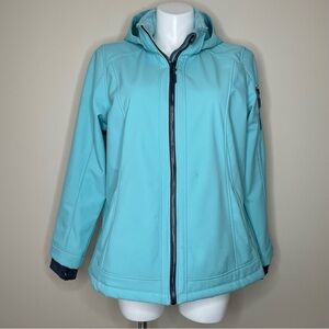 Free Country Aqua Hooded Fleece Lined Rain Jacket